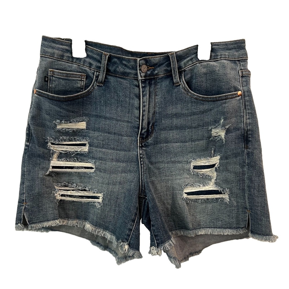 Judy Blue High Rise Shorts Size 1XL Stretch Distressed Cut off Comfort